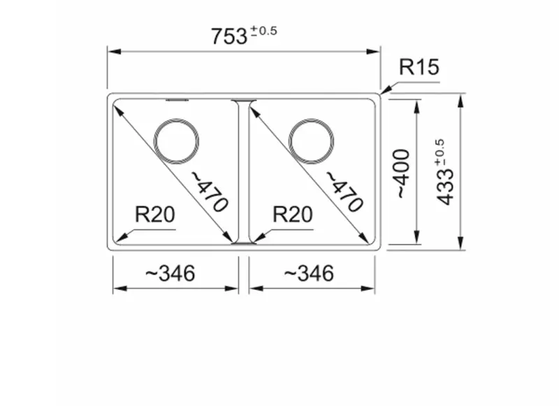 Franke Maris MRG 120-35-35 Fragranite Dubbele Spoelbak - Slate Grey, Grijs donker, Onderbouw 125.0714.606