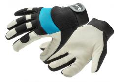 STOR mechanical leather gloves (goatskin) black/blue 9