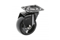 Furniture roll GTV CALIBRO, H=64 mm, dia50 mm, without brake, plastic + steel, black