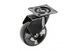 Furniture roller GTV CALIBRO, H=97 mm, fi75 mm, without brake, plastic + steel, black