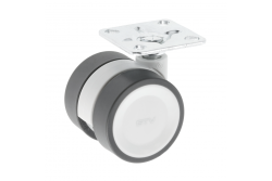 Furniture roller GTV CIRCO, H=61,5 mm, fi50 mm, without brake, plastic + steel, grey + light grey