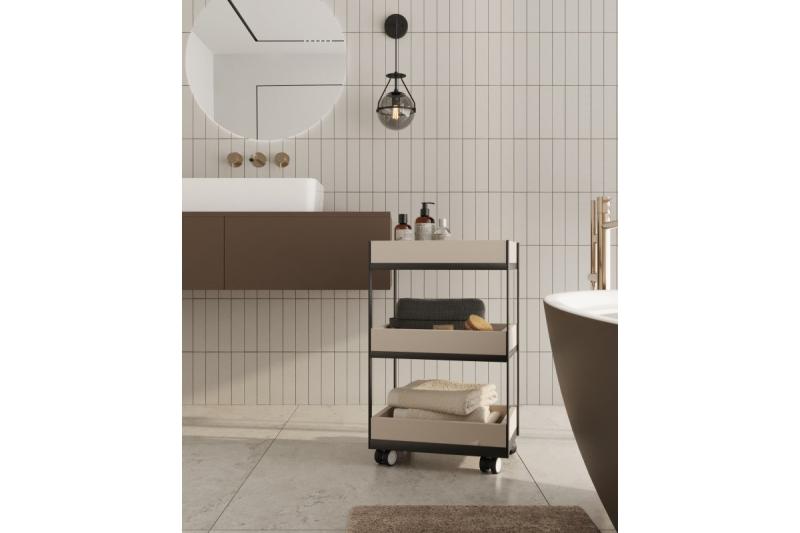 Furniture roller GTV CIRCO, H=61,5 mm, fi50 mm, braked, plastic + steel, grey + light grey