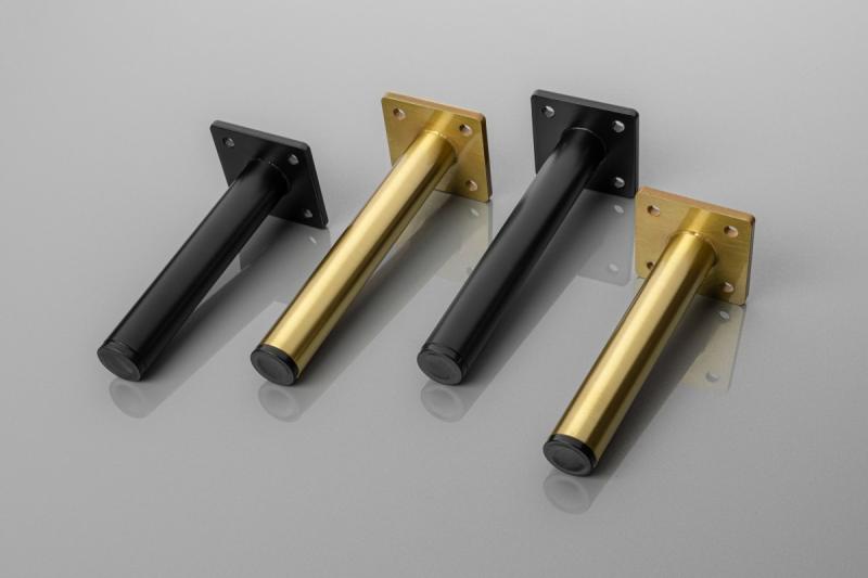 GTV RONDA SIMPLE furniture leg, cantilevered, H=150 mm, fi25 mm, steel, brushed gold