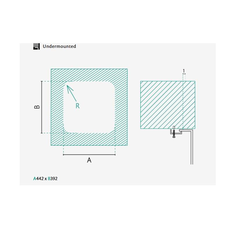 Banka IB4540 RVS Spoelbak 45 x 40 cm Onderbouw 1208970044