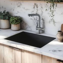 Ausmann Ellington 3-Weg Keukenmengkraan met Uittrekbare Uitloop en Gefilterd Water – Gun metal- 1208970499