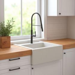 Graniteland Arno Granieten Wit Spoelbak tussenbouw 582x620mm met RVS vierkant Plug 1208970604