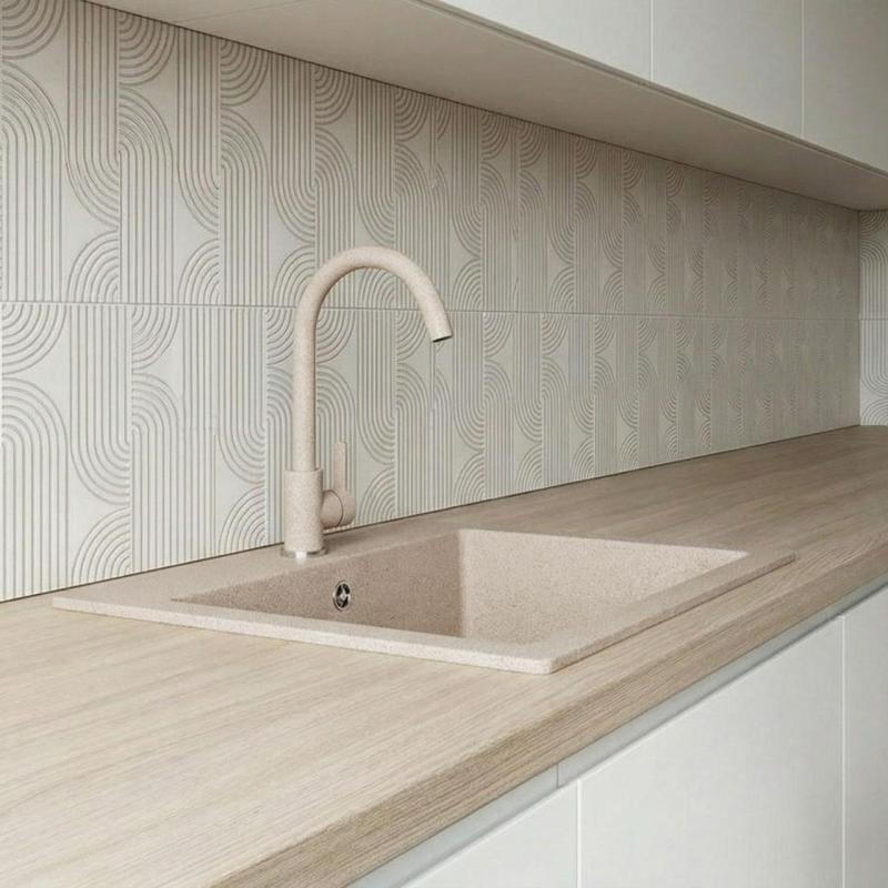 Graniteland Veritas Keukenmengkraan Beige zand met draaibare uitloop 1208970679