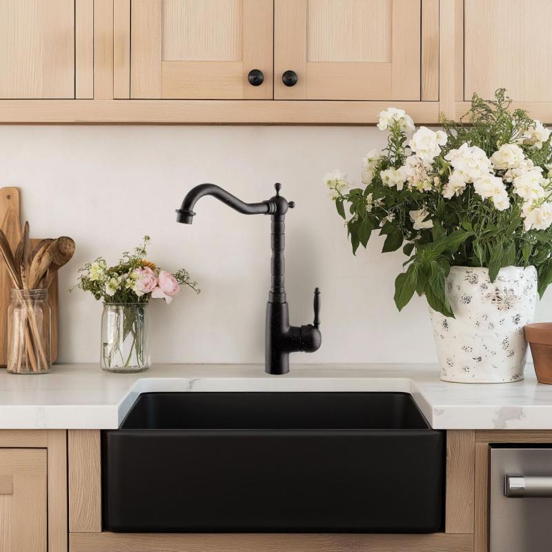 Graniteland Verve Keukenmengkraan Arduin hardsteen look met draaibare uitloop 1208970701