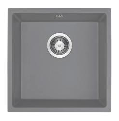 GraniteMy Universal Granieten Grijs Spoelbak 40x40 cm Opbouw, Onderbouw en Vlakinbouw met RVS Plug 1208970743