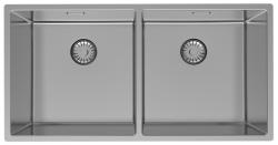 Pure.Sink Prestige Dubbele RVS spoelbak 82x40 cm 10mm radius onderbouw, vlakbouw en opbouw PPG404040-02