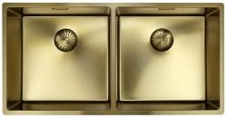 Pure.Sink Prestige Dubbele Gouden spoelbak 82x40 cm 10mm radius onderbouw, vlakbouw en opbouw PPG404040-60