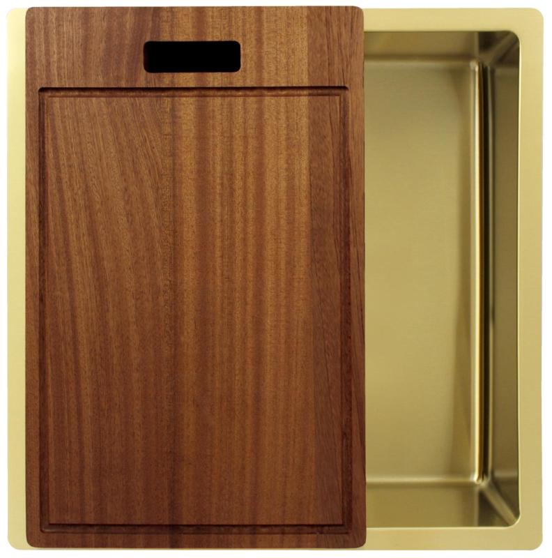 Pure.Sink Exclusivo Gouden spoelbak 40x40 cm 10mm radius onderbouw, vlakbouw en opbouw PEX4040-60