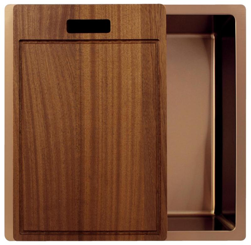 Pure.Sink Exclusivo Koperen spoelbak 40x40 cm 10mm radius onderbouw, vlakbouw en opbouw PEX4040-62