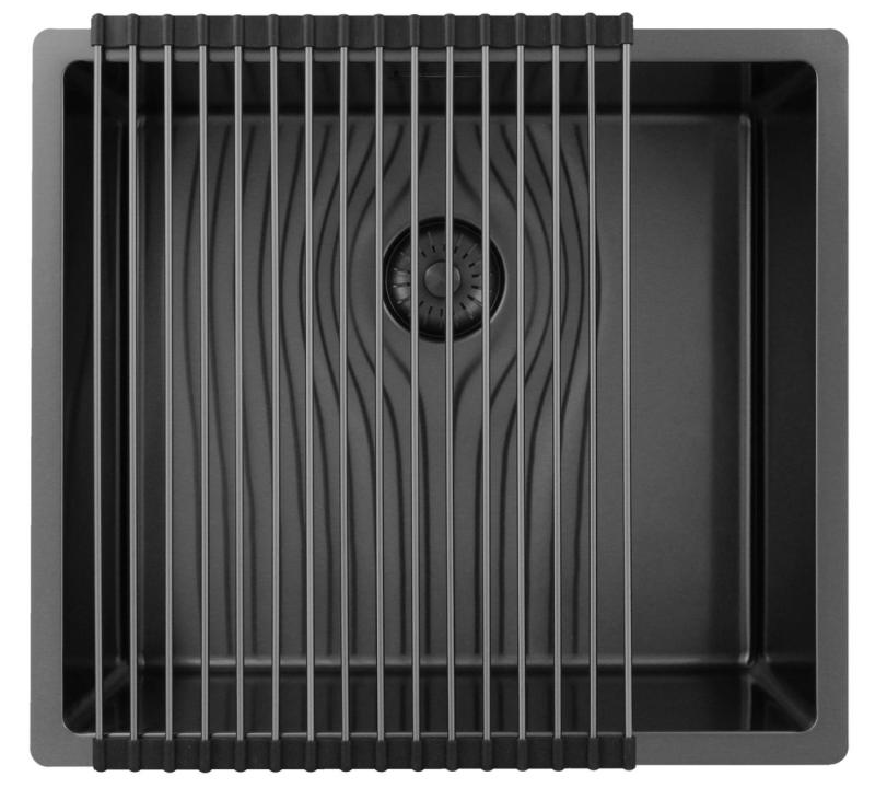 Pure.Sink Exclusivo Gun metal spoelbak 45x40 cm 10mm radius onderbouw, vlakbouw en opbouw PEX4540-61