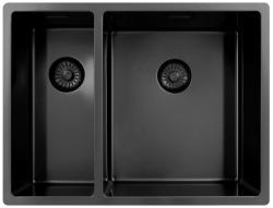 Pure.Sink Exclusivo Gun Metal 1,5 anderhalve spoelbak 18+34 cm  10mm radius PEX183440-61