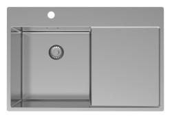 Pure.Sink Exclusivo RVS spoelbak met afdruipgedeelte 78x52 cm Tapwing links PEX4078LT-02