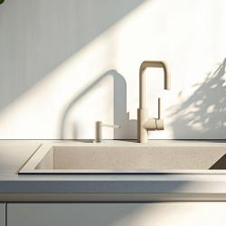 Franke Active keuken inbouw zeepdispenser graniet Coffee cream 112.0633.091