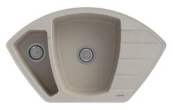 Graniteland Monte Granieten beige Hoekspoelbak opbouw 901x538mm met RVS Plug 1208971414