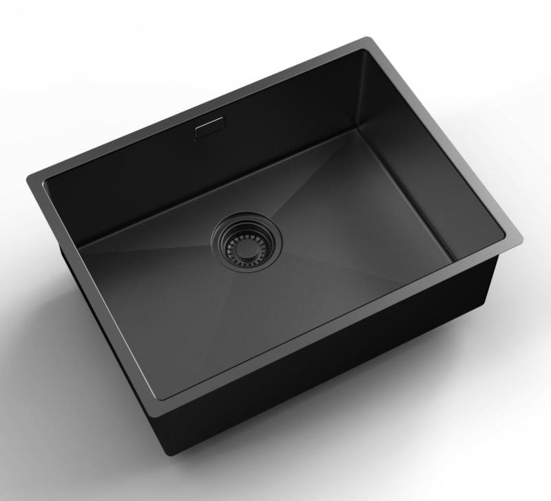 Pure.Sink Luxion PVD Zwarte spoelbak 55x40 cm onderbouw, vlakinbouw en opbouw PLX5540-63