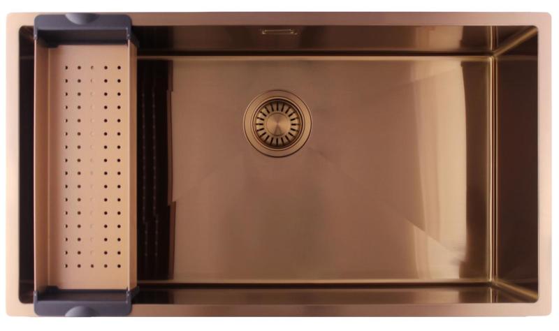 Pure.Sink Luxion Grote Koperen spoelbak 74x40 cm onderbouw, vlakinbouw en opbouw PLX7440-62