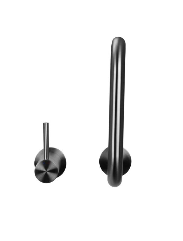 Pure.Sink Luxion 2-gats massief RVS keukenkraan met ronde uitloop PLX2HR-02