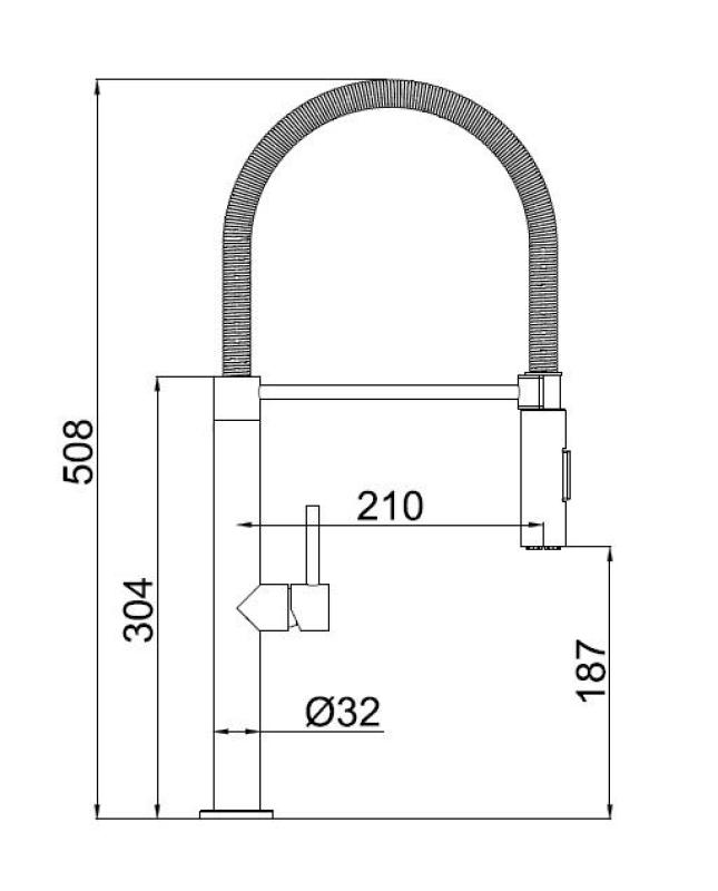 Pure.Sink Luxion Gouden keukenkraan profi met flexibele uitloop en 2 straalsoorten PLXFLEX-60