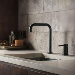 Pure.Sink Luxion 2-gats Mat Zwarte keukenkraan met U uitloop PLX2HU-10