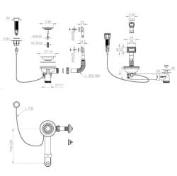 Granitemy Gouden Afvoerset inclusief drukknop-waste met plug, plus rechthoekige en ronde overloop 1208971743