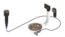 Granitemy Koperen Afvoerset inclusief drukknop-waste met plug, plus rechthoekige en ronde overloop 1208971744