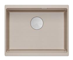 Quadri Newport II graniet onderbouw beige spoelbak 560x450mm met rvs plug en afvoerkapje 1208971766