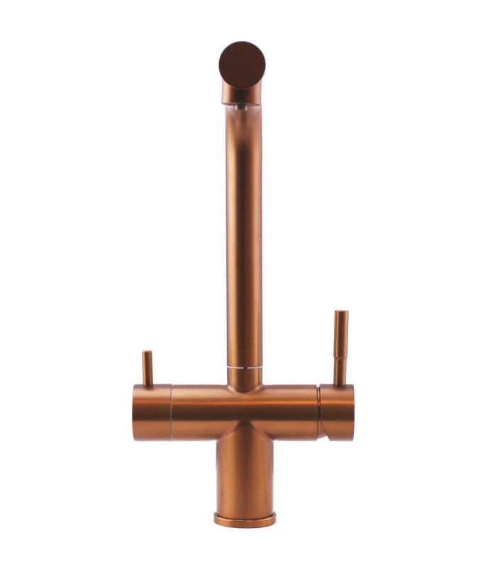 Pure.Sink Elite Steel Clear-S PVD Koper 3-weg Keukenkraan met Uittrekbare Uitloop en Gefilterd Water PS8120-62