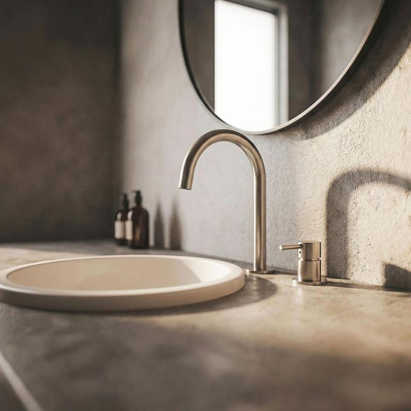 MURO TUA 2-gats wastafelkraan chroom met ronde uitloop 1208972104