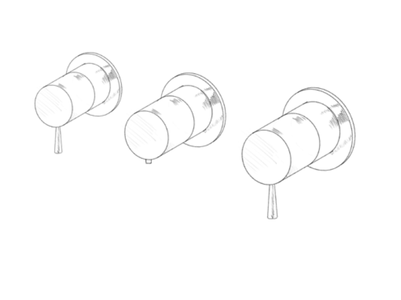 MURO TUA inbouw douchethermostaat kraan met 2 stopkranen chroom M1.B34T.R.CR