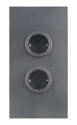 Indux Corner Еnergiezuil met 2 Stopcontacten Randaarde Gun metal 1208972281