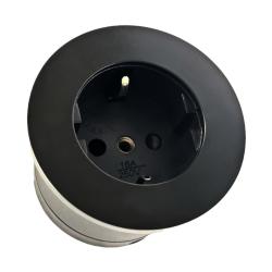 Indux Round Inbouw Contactdoos met 1 Stopcontact Randaarde Zwart 1208972313