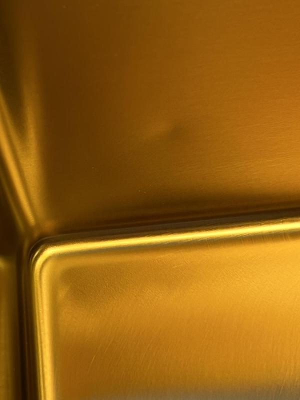 OUTLET Deuk! Pure.Sink Prestige spoelbak 40x40 cm PVD Koper 10mm radius onderbouw 1208972431