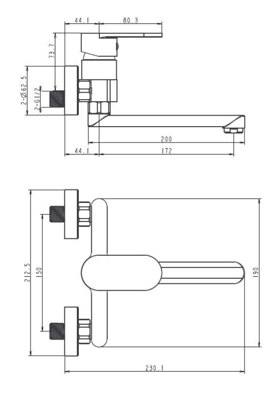 Aquanello Casa Eenhendel Keuken Muurkraan Chroom met uitloop 20 cm CR-1420-CS