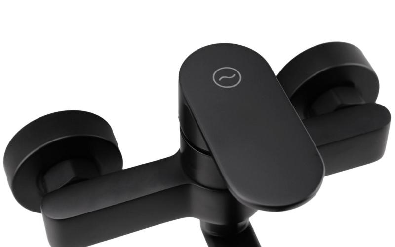 Aquanello Casa Eenhendel Keuken Muurkraan Zwart met uitloop 25 cm BL-1425-CS