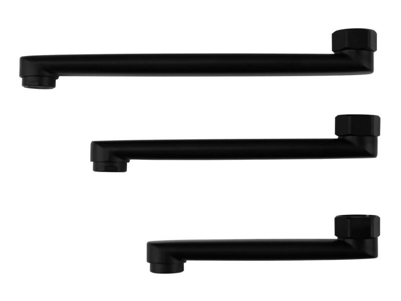 Aquanello Casa Eenhendel Keuken Muurkraan Zwart met uitloop 25 cm BL-1425-CS