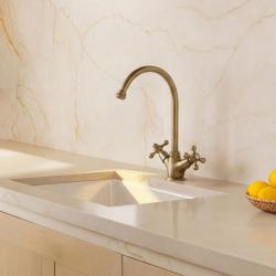 Aquanello Heritage Ascot Klassieke Keuken Nostalgische Keukenkraan Brons met Ronde Uitlop BN-4003-HA