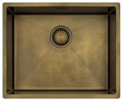 Pure.Sink Luxion PVD Antiek Bronzen spoelbak 50x40 cm onderbouw met bodemrek PLX5040-64
