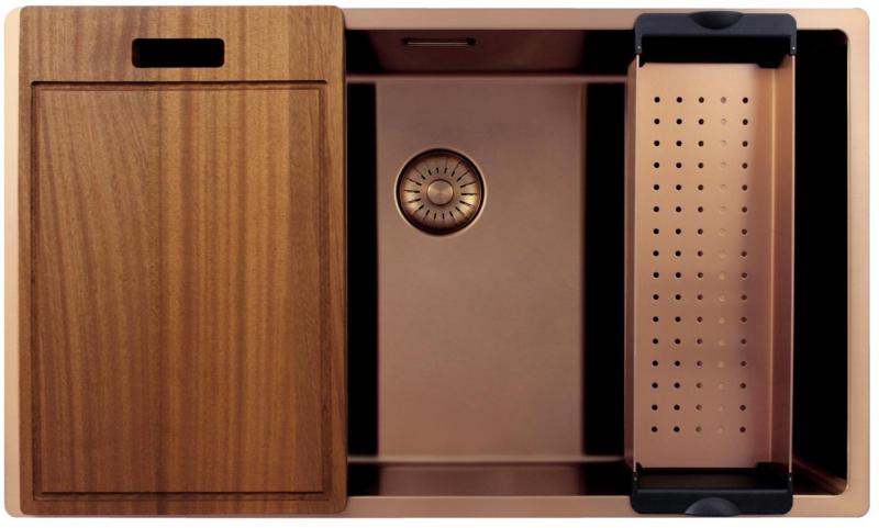 OUTLET Bekraste Pure.Sink Exclusivo grote Koperen spoelbak 70x40 cm 10mm radius onderbouw, vlakinbouw en opbouw PEX7040-62