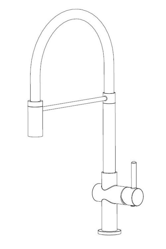 Aquanello Gastro Keukenmengkraan met Flexibele Uitloop Chroom CR-4400-GT