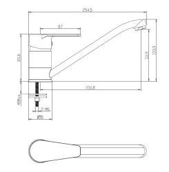 Aquanello Casa Lage Eenhendel Keukenkraan Chroom CR-1203-CS