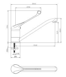Aquanello Medic Keukenmengkraan met Lange Hendel  Chroom CR-1007-MD